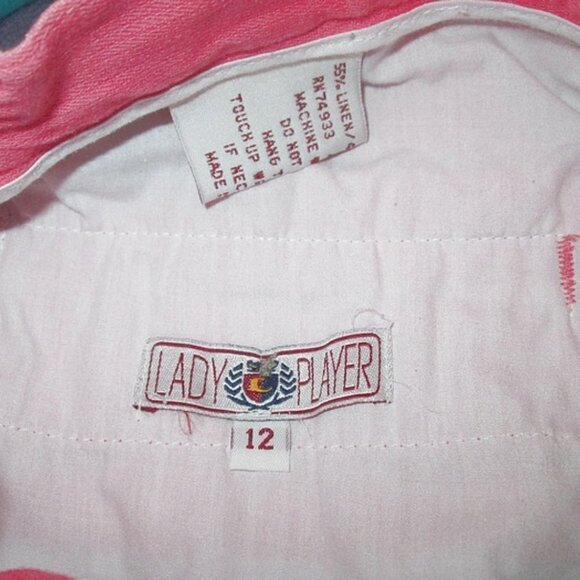 Lady Player LINEN Blend Size 12 SHORTS Elastic Sides HIGH RISE Golf POCKETS - Picture 5 of 9